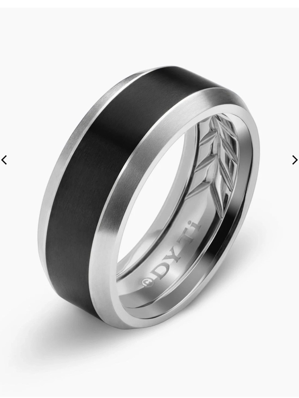 Authentic David Yurman Men’s Black and Grey Titanium Ring Size 10 with Pouch - Picture 6 of 6